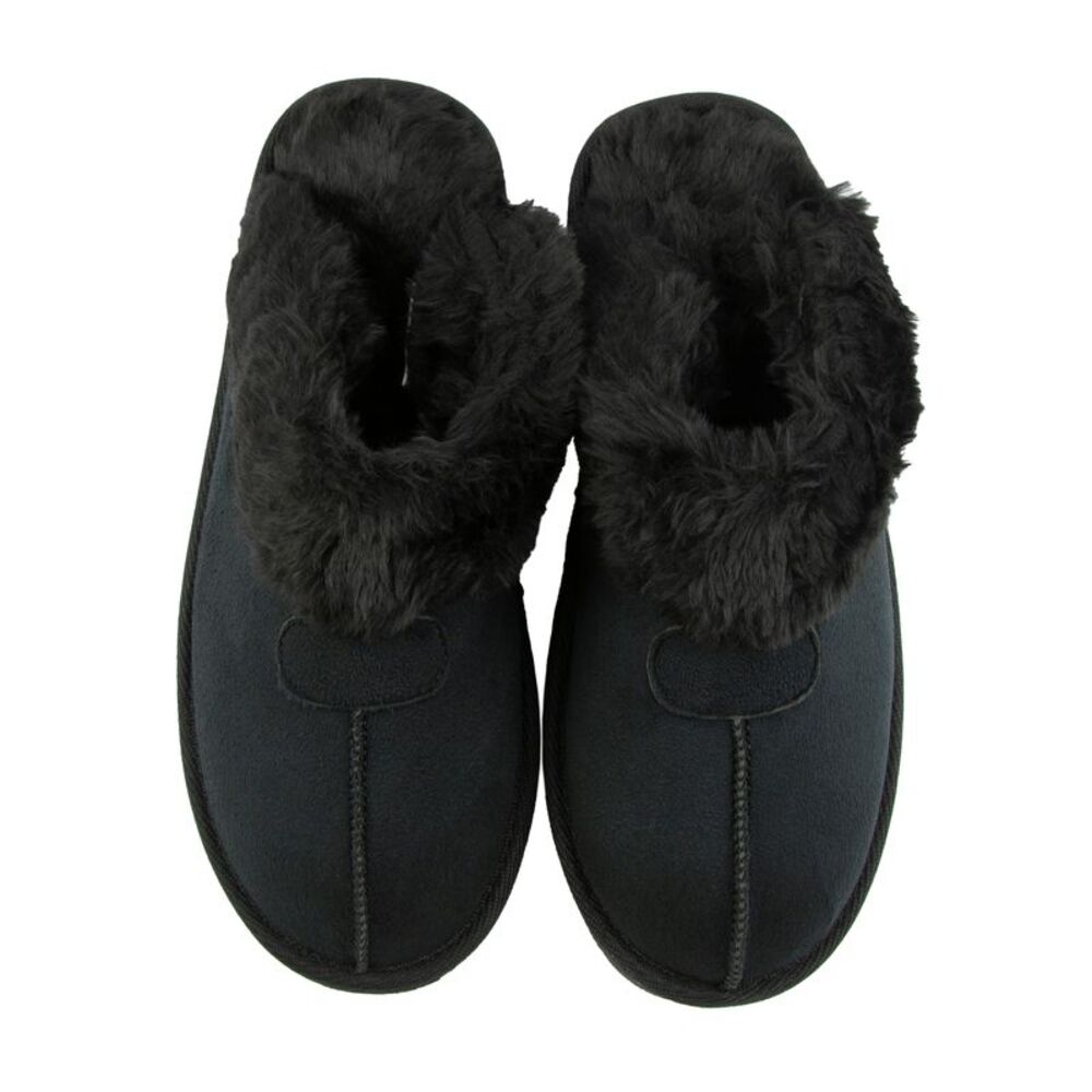 Gold Coast Women's Black Faux Fur Mule Slippers, Large (9-10) - Picture 2 of 9